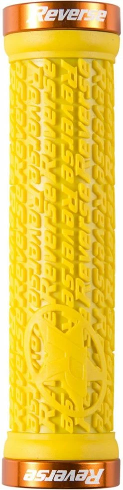 Reverse Components Reverse - Poignées Stamp Lock On Ø30mm X 135mm -Promos Vélo Électrique Magasin reverse poignees stamp lock on jaune orange 3840x2160